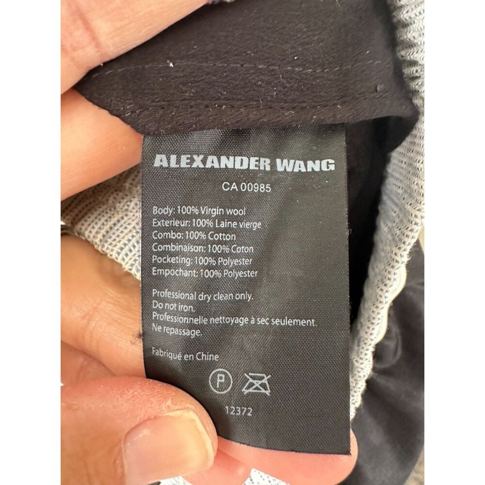Alexander Wang Elastic Pull On Track Pants Virgin Wool Cotton Blend Size 0 - Picture 7 of 8